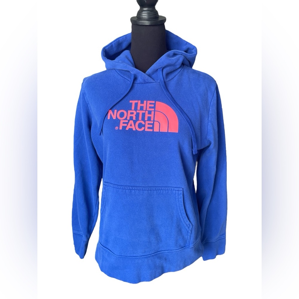 The North Face Hoodie, Bright Blue & Neon Pink, Women's Size Medium